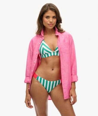 Bas de bikini moulant à rayures