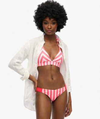Bas de bikini moulant à rayures