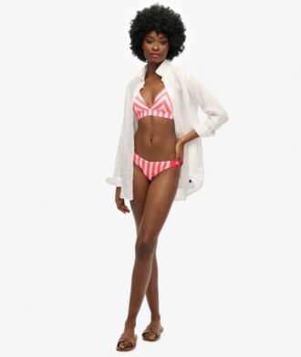 Bas de bikini moulant à rayures
