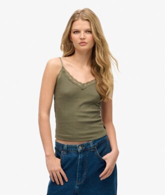 Caraco en Organic Cotton à dentelle et côtes