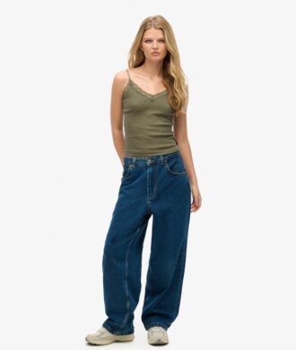 Caraco en Organic Cotton à dentelle et côtes
