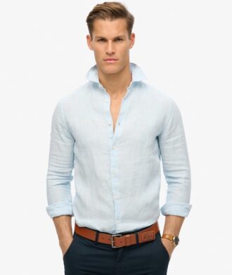 Chemise décontractée en lin à manches longues