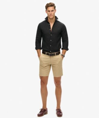 Chemise décontractée en lin à manches longues
