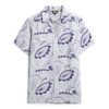 Chemise en lin imprimée à col ouvert Chemise en lin imprimée à col ouvert
