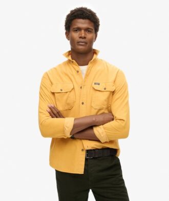 Chemise à manches longues en micro-velours côtelé