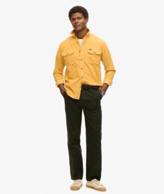 Chemise à manches longues en micro-velours côtelé