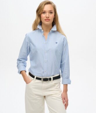 Chemise slim à manches longues Oxford