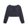 Crop top tissé à manches longues Crop top tissé à manches longues