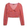 Crop top tissé à manches longues Crop top tissé à manches longues