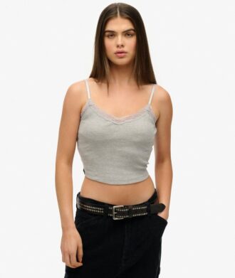 Débardeur court à bordure en dentelle Athletic Essentials