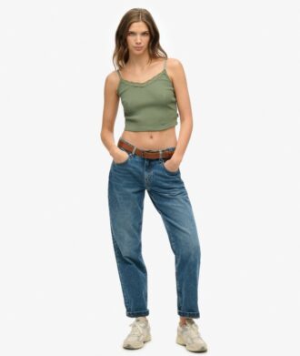 Débardeur court à bordure en dentelle Athletic Essentials