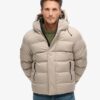 Doudoune Puffer en tweed à capuche