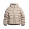 Doudoune Puffer en tweed à capuche