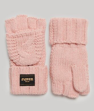 Gants en maille torsadée