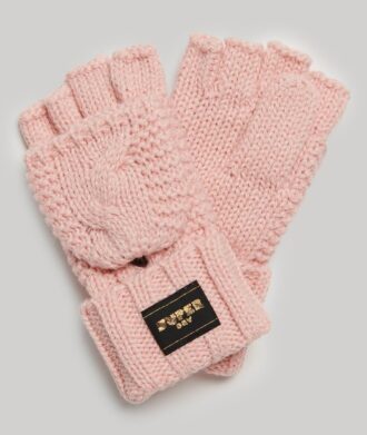 Gants en maille torsadée