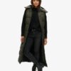 Gilet long à capuche en ripstop