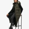 Gilet long à capuche en ripstop