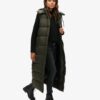 Gilet long à capuche en ripstop