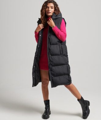 Gilet matelassé long Hooded