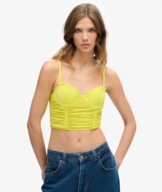 Haut corset court en maille froncée Haut corset court en maille froncée