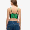 Haut corset en satin brodé de fleurs Haut corset en satin brodé de fleurs