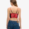 Haut corset en satin brodé de fleurs Haut corset en satin brodé de fleurs