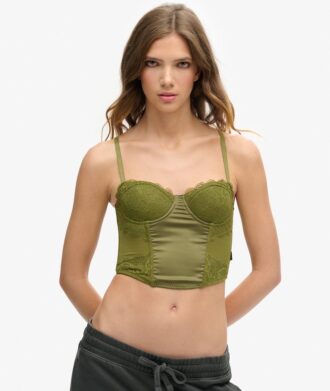 Haut corset en satin et dentelle