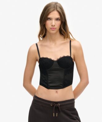 Haut corset en satin et dentelle Haut corset en satin et dentelle