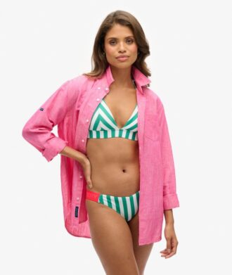 Haut de bikini triangle à rayures
