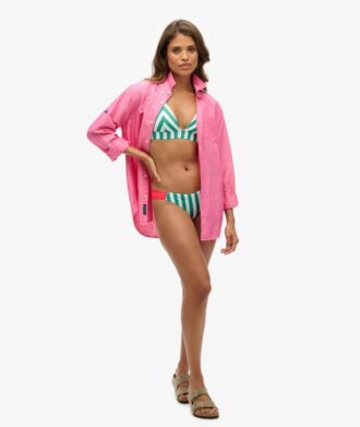 Haut de bikini triangle à rayures