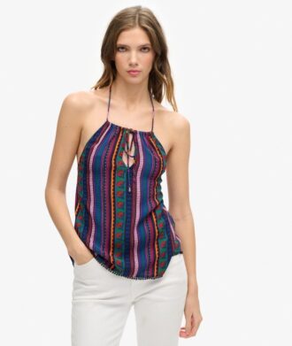 Haut dos imprimé style plage