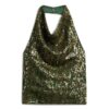 Haut à paillettes et encolure dos nu