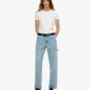 Jeans de charpentier en denim à taille mi-haute