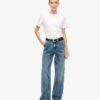 Jeans de charpentier en denim à taille mi-haute
