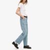 Jeans de charpentier en denim à taille mi-haute