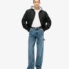 Jeans de charpentier en denim à taille mi-haute