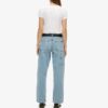 Jeans de charpentier en denim à taille mi-haute
