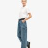 Jeans de charpentier en denim à taille mi-haute