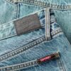 Jeans de charpentier en denim à taille mi-haute