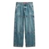 Jeans de charpentier en denim à taille mi-haute