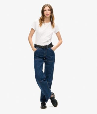 Jeans de charpentier en denim taille mi-haute en Organic Cotton
