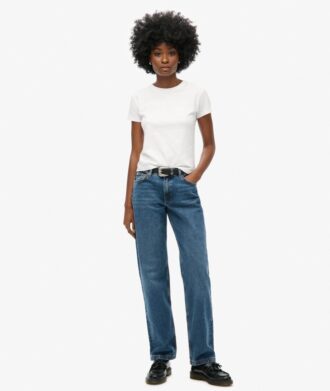 Jeans taille moyenne à coupe droite