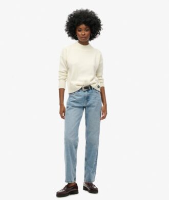 Jeans taille moyenne à coupe droite