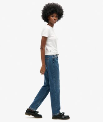 Jeans taille moyenne à coupe droite