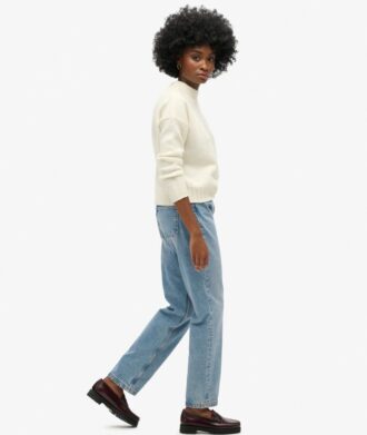 Jeans taille moyenne à coupe droite