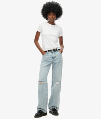Jeans taille moyenne à jambes larges Jeans taille moyenne à jambes larges