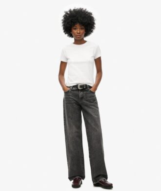 Jeans taille moyenne à jambes larges