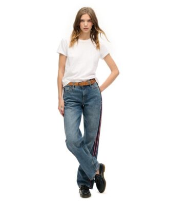 Jeans taille moyenne à jambes larges