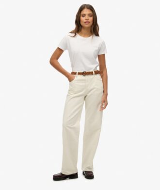 Jeans taille moyenne à jambes larges
