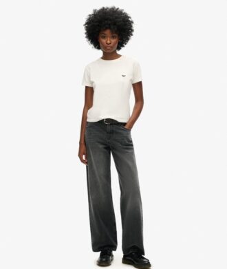 Jeans taille moyenne à jambes larges